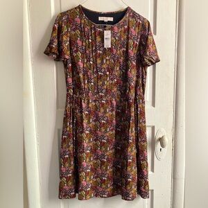 LOFT Colorful Drawstring Mini Dress